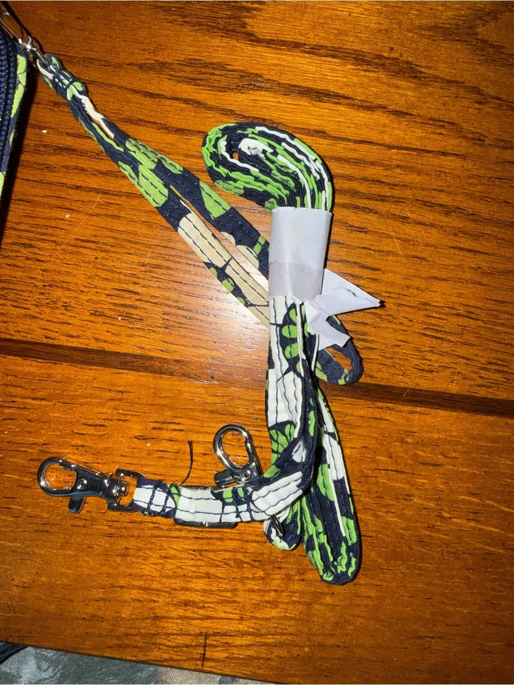Vera Bradley Navy, Lime & White Floral Quilted Wristlet Phone Pouch